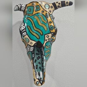 Hand Painted Bull Skull